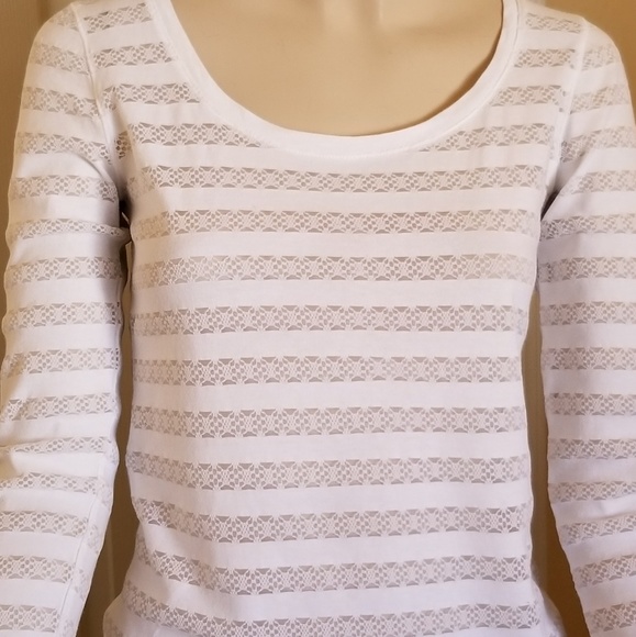 Express Tops - Express Long Sleeves White Top